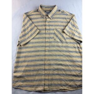 ROWM Mens XL Striped‎ Short Sleeve Button Up Casual Shirt